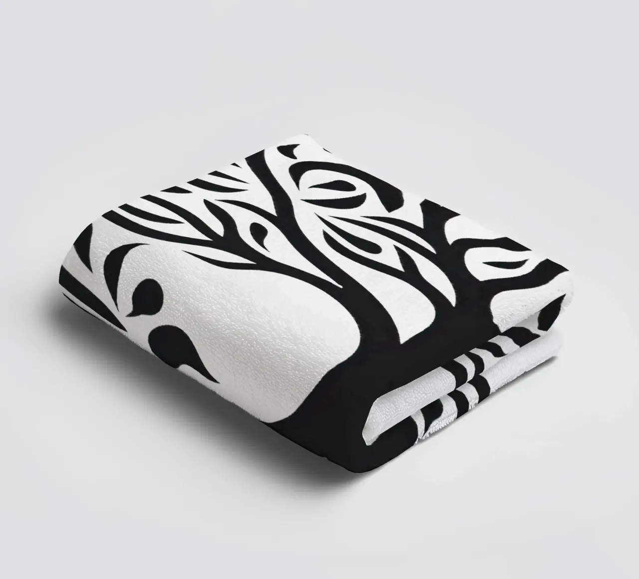 Albero della vita in bianco e nero asciugamano da bagno da Spiritual Touch