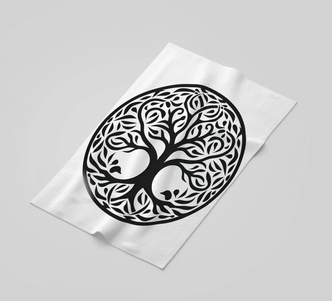 Albero della vita in bianco e nero telo mare da Spiritual Touch