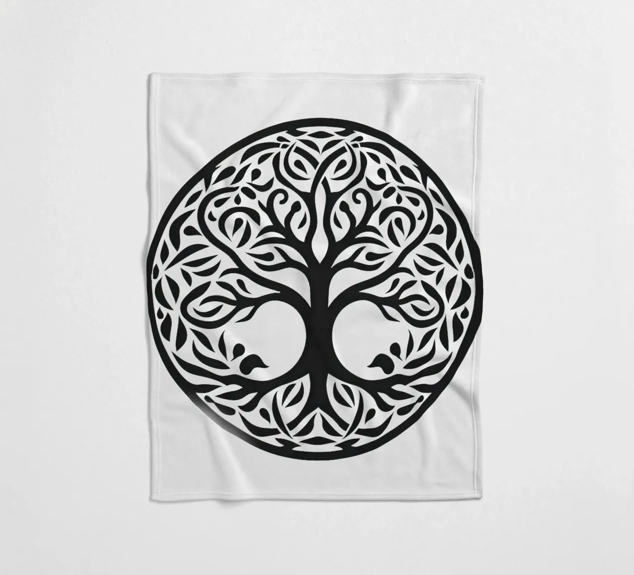 Albero della vita in bianco e nero coperta in pile da Spiritual Touch