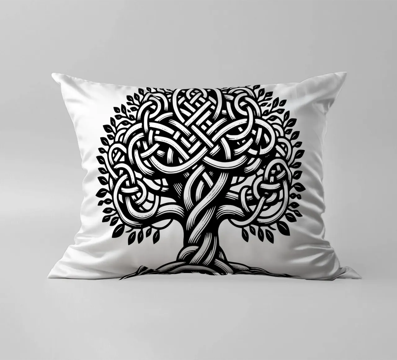 Albero della vita in bianco e nero cuscino da Spiritual Touch