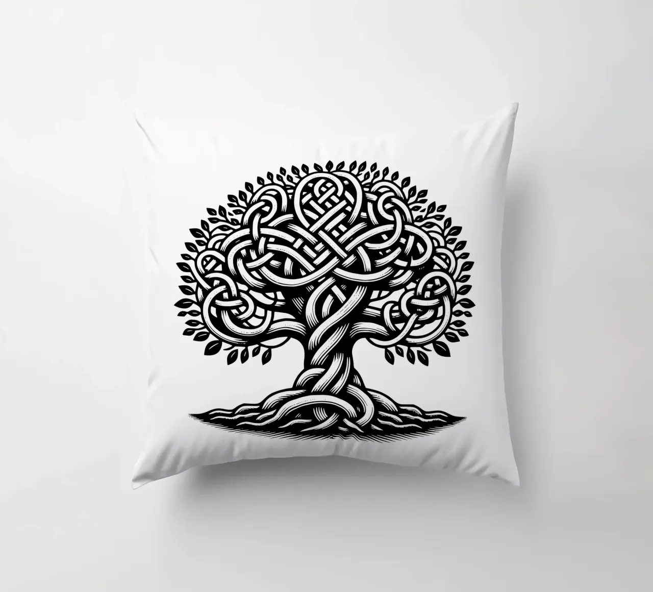 Albero della vita in bianco e nero cuscino da Spiritual Touch