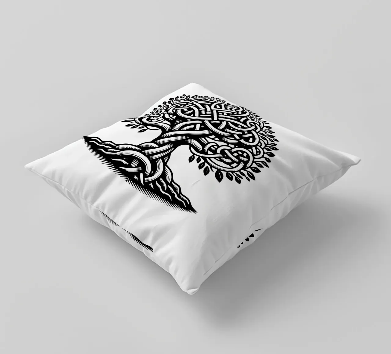 Albero della vita in bianco e nero cuscino da Spiritual Touch