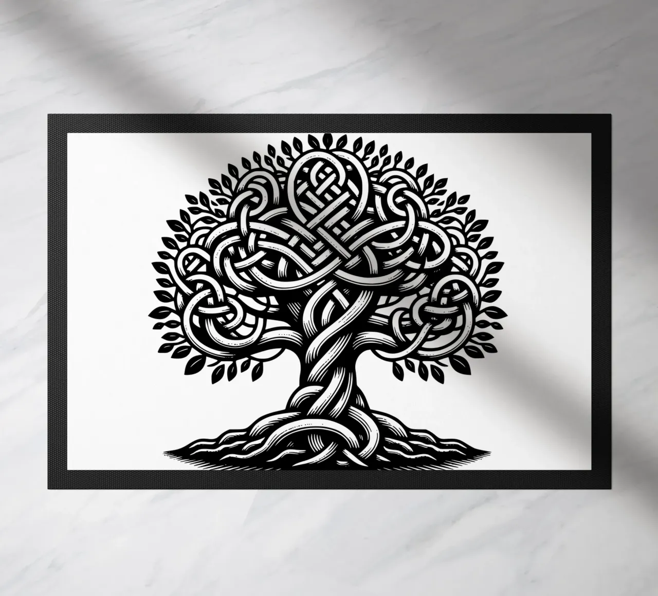Albero della vita in bianco e nero zerbino da Spiritual Touch