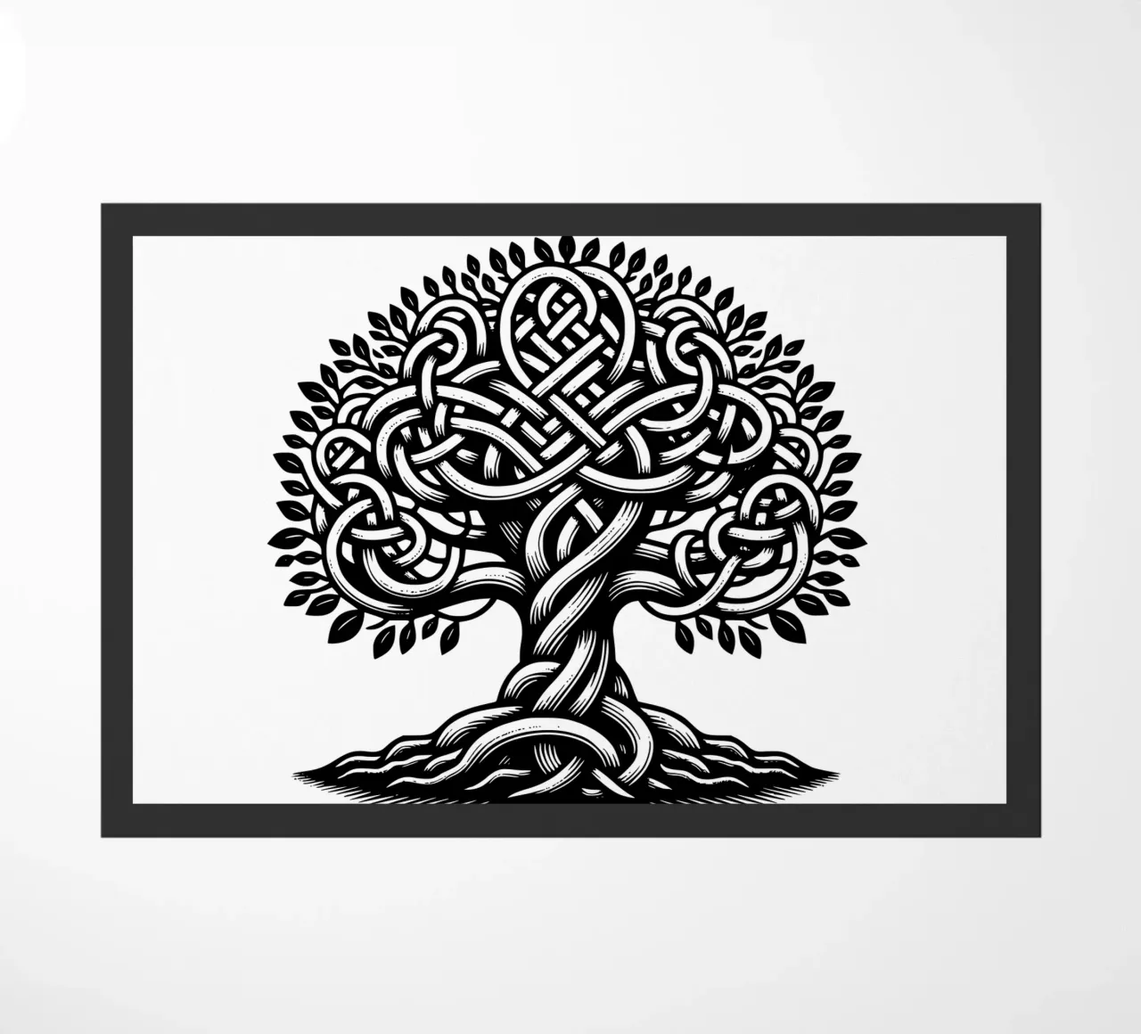 Albero della vita in bianco e nero zerbino da Spiritual Touch
