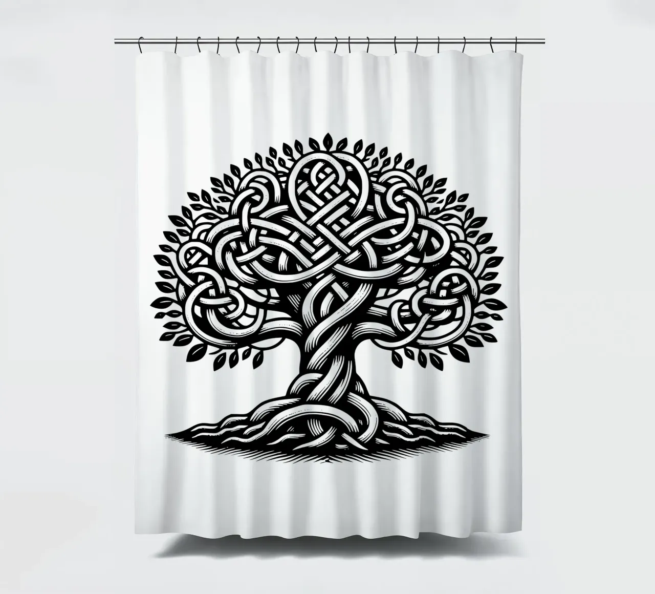 Albero della vita in bianco e nero tenda da doccia da Spiritual Touch