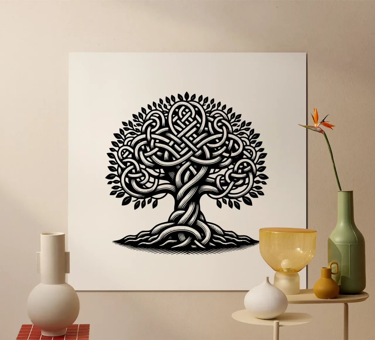 Albero della vita in bianco e nero poster da Spiritual Touch