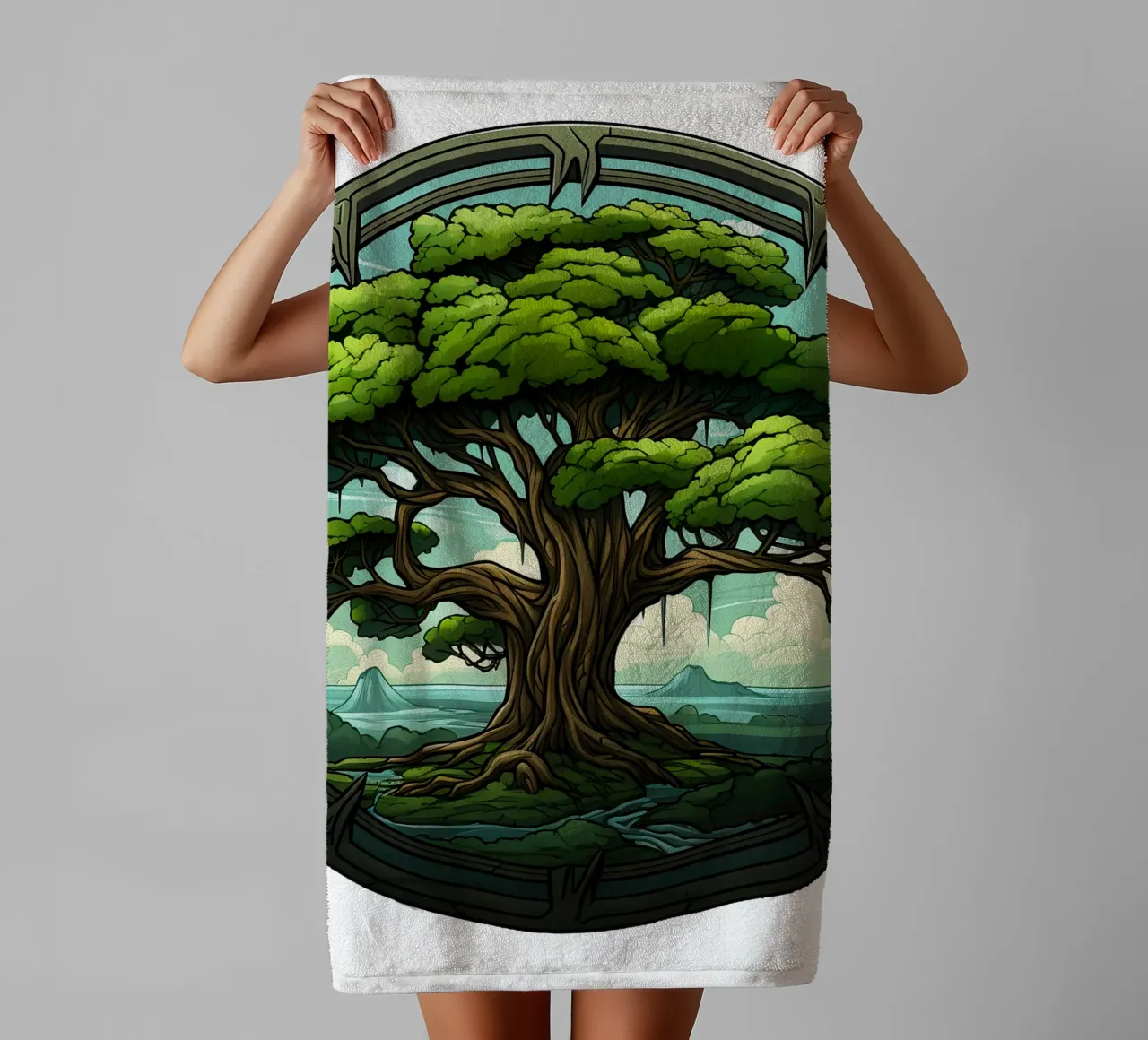 Albero della vita colorato asciugamano da bagno da Spiritual Touch
