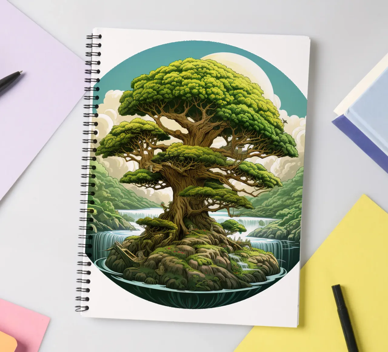 Bunter Baum des Lebens Ringbuch von Spiritual Touch