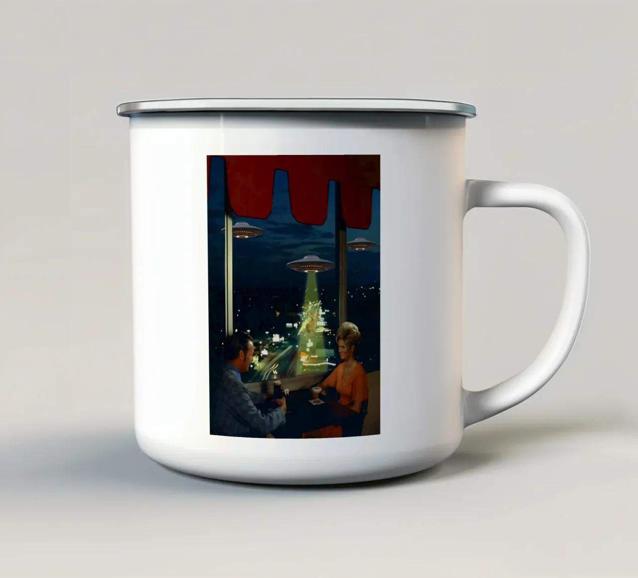 Meow! Cat abduction tazza in smalto da MsGonzalez