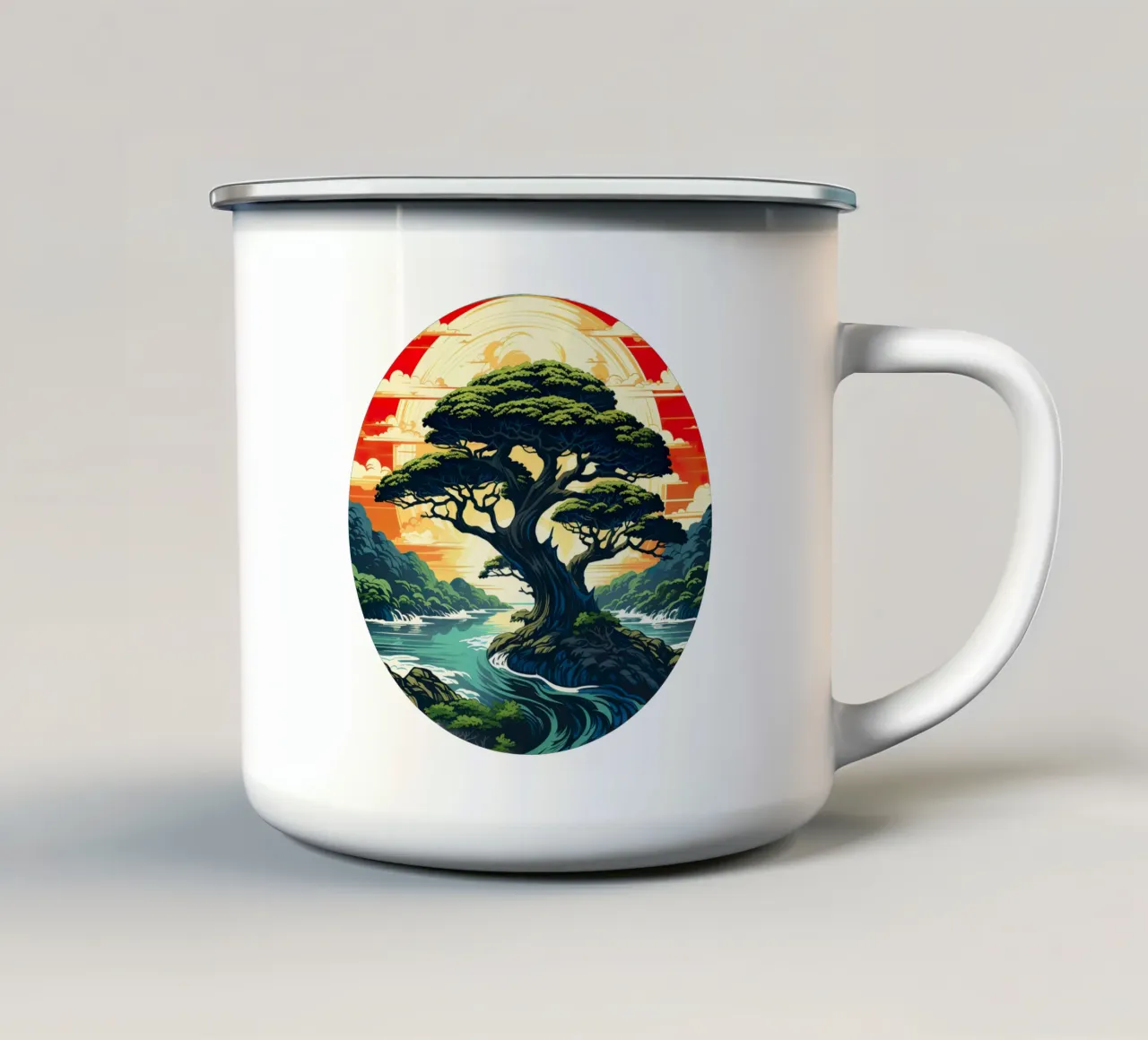 Albero della vita colorato tazza in smalto da Spiritual Touch