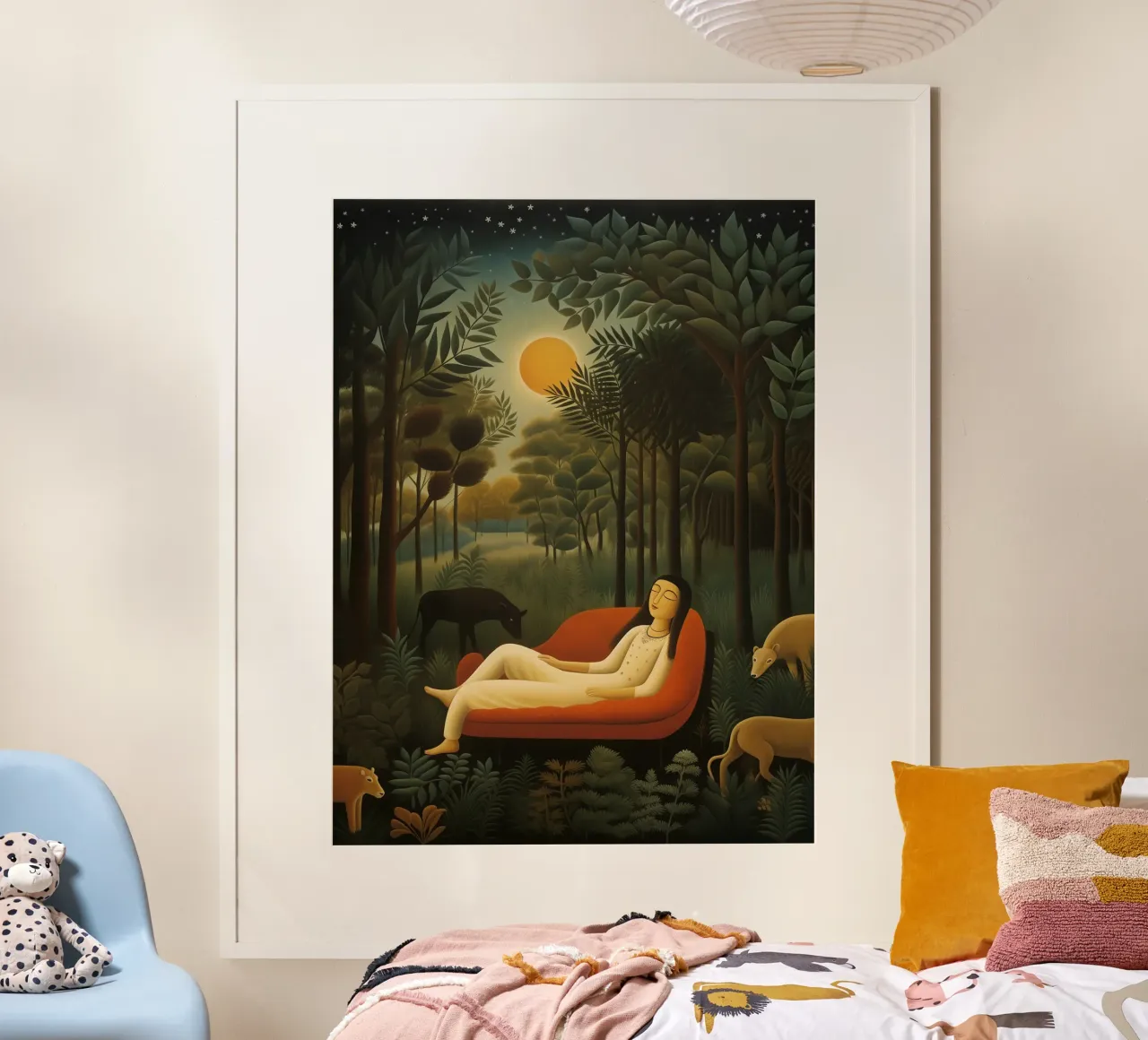 Sogno di Henri Rousseau | Pittura naïf poster con telaio in alluminio da Autofocus