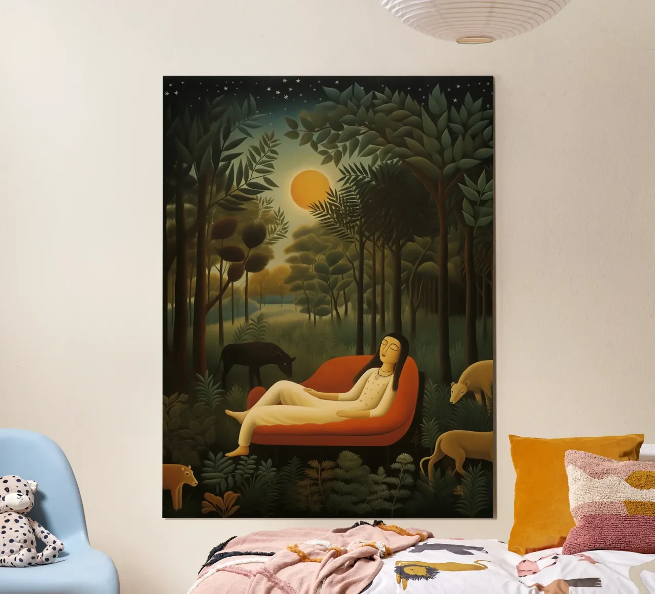 Sogno di Henri Rousseau | Pittura naïf poster con telaio in alluminio da Autofocus