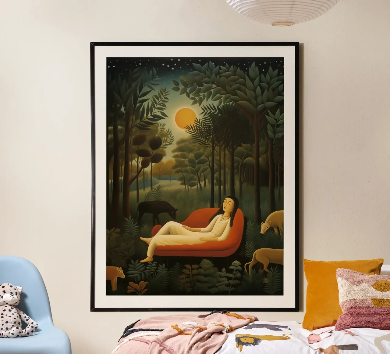 Sogno di Henri Rousseau | Pittura naïf poster con telaio in alluminio da Autofocus