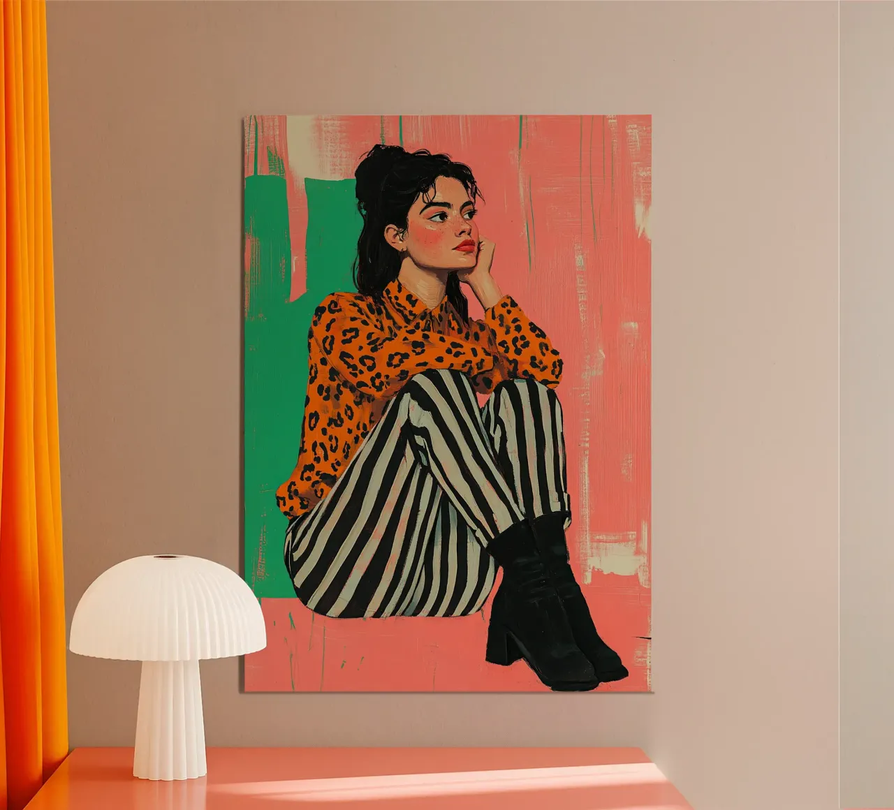 Edgy elegantie in plakkaatverf hahnemühle van Nikis Art Studio