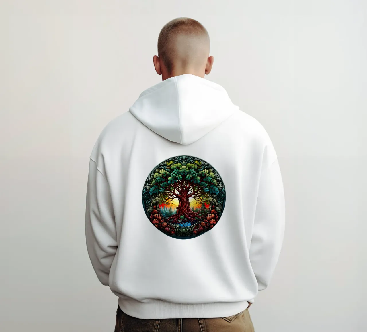 Albero della vita colorato felpa con cappuccio da Spiritual Touch