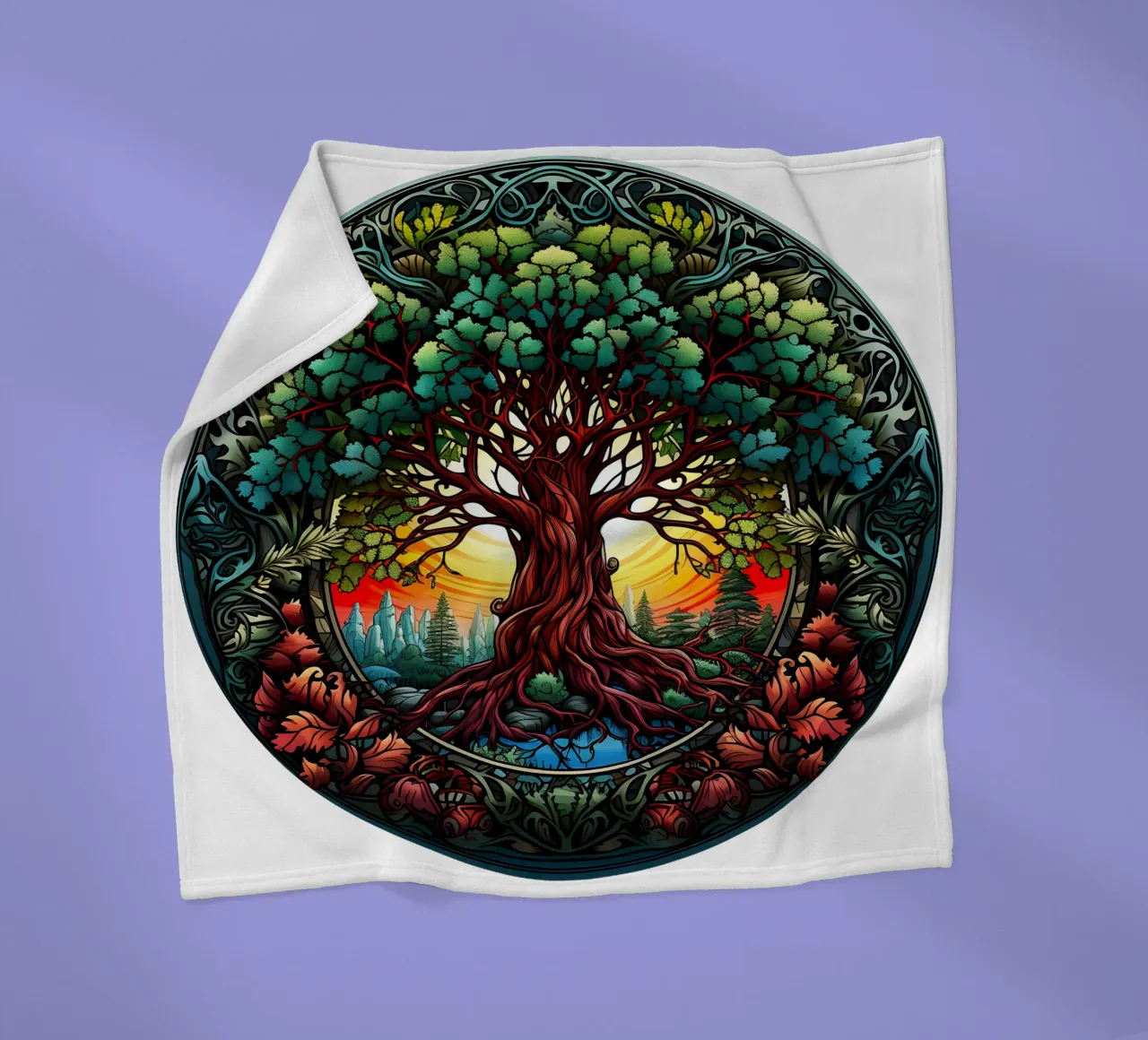 Albero della vita colorato coperta in pile da Spiritual Touch
