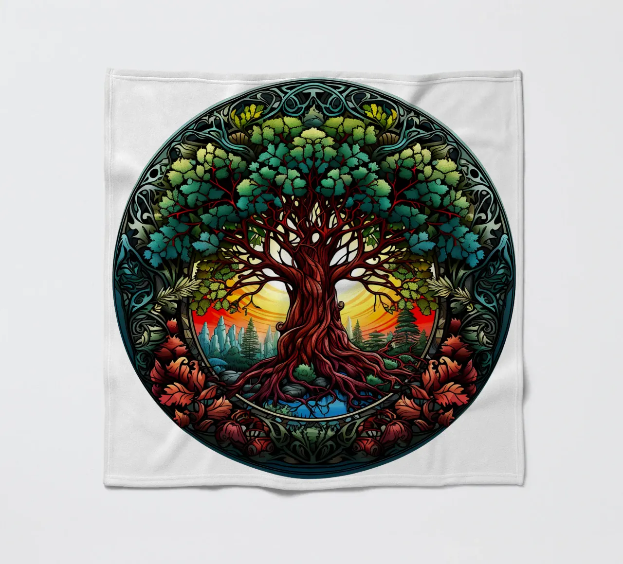 Albero della vita colorato coperta in pile da Spiritual Touch