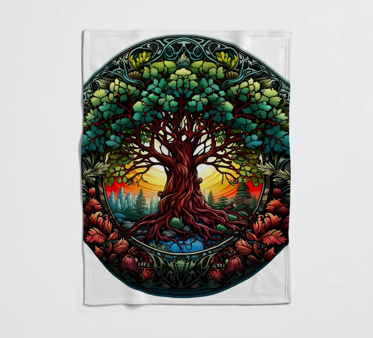 Albero della vita colorato coperta in pile da Spiritual Touch