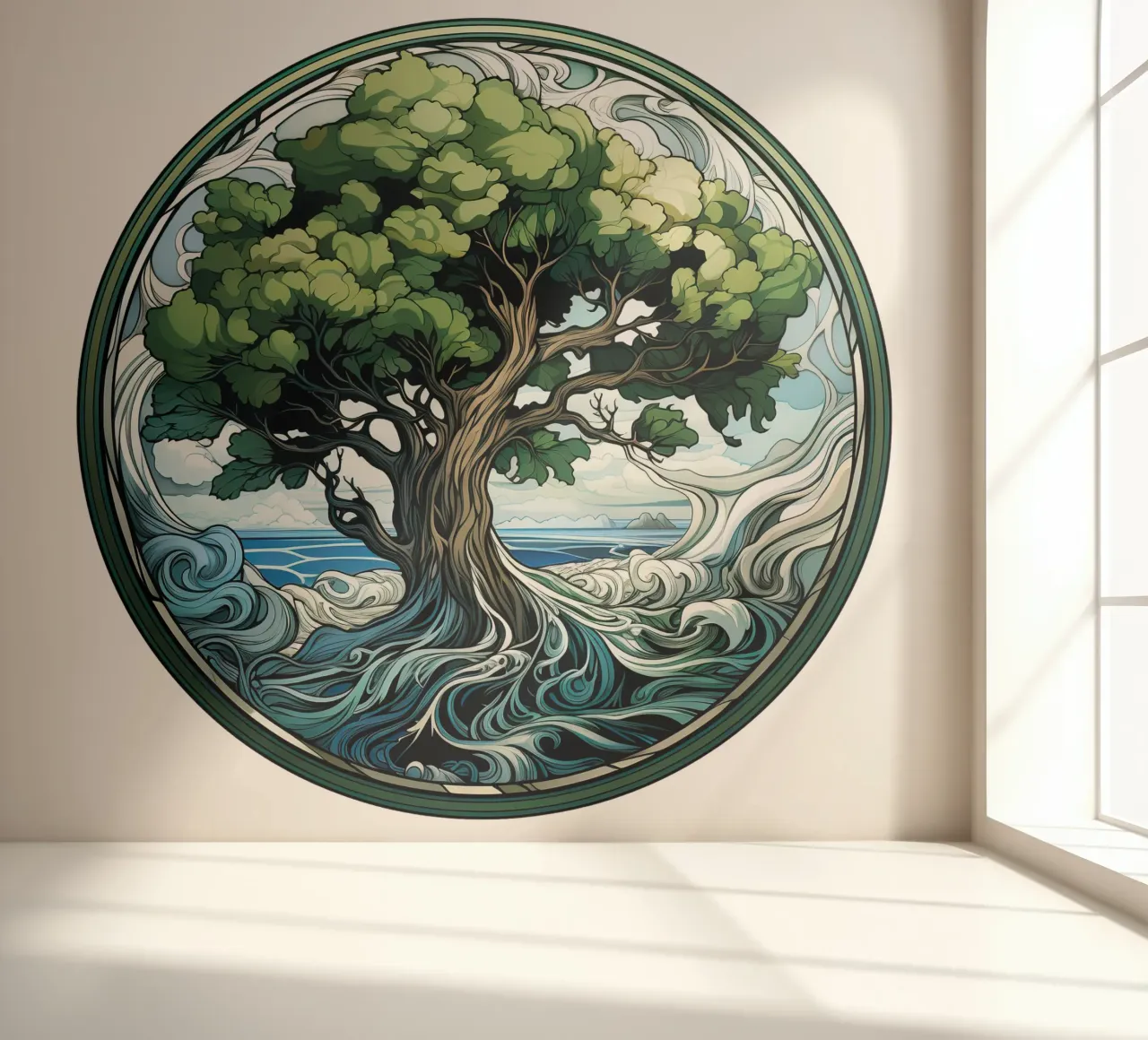 Kleurrijke levensboom fotobehang van Spiritual Touch