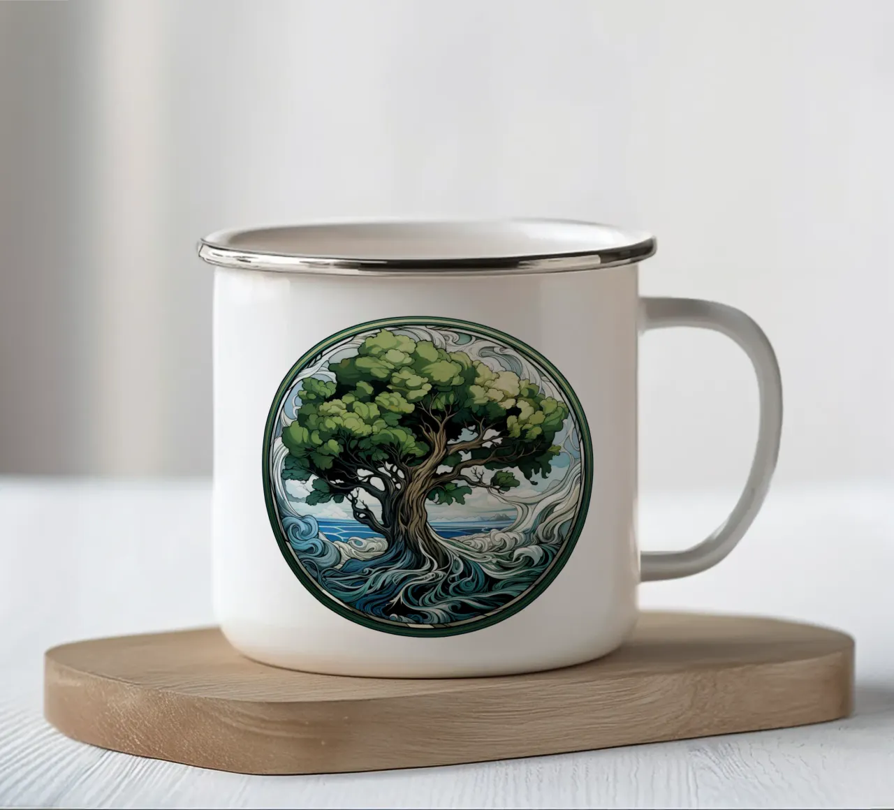 Albero della vita colorato tazza in smalto da Spiritual Touch