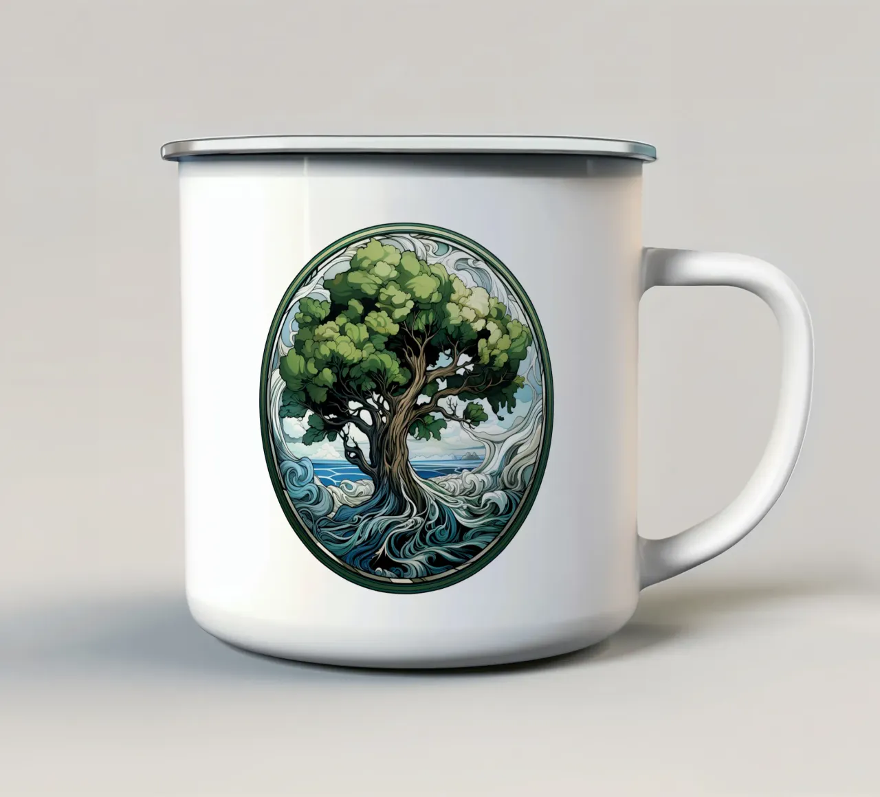 Albero della vita colorato tazza in smalto da Spiritual Touch