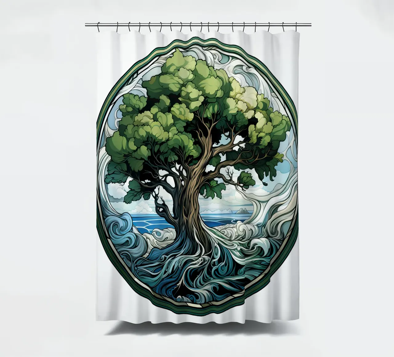Colorful Tree of Life shower curtain by Spiritual Touch