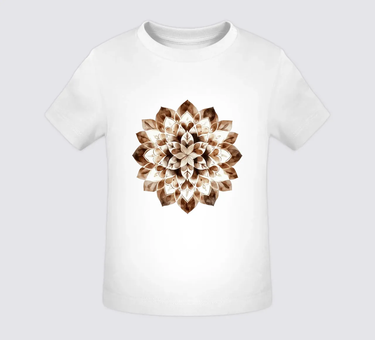Mandala di moka ad acquerello maglietta neonato da Spiritual Touch