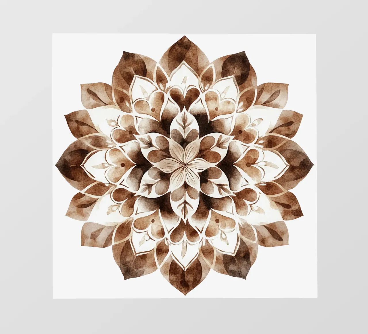 Mandala di moka ad acquerello telo in pvc da Spiritual Touch