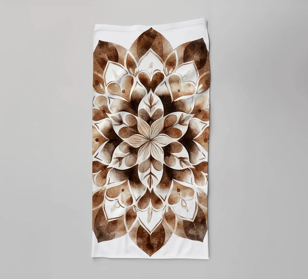 Mandala di moka ad acquerello asciugamano da bagno da Spiritual Touch