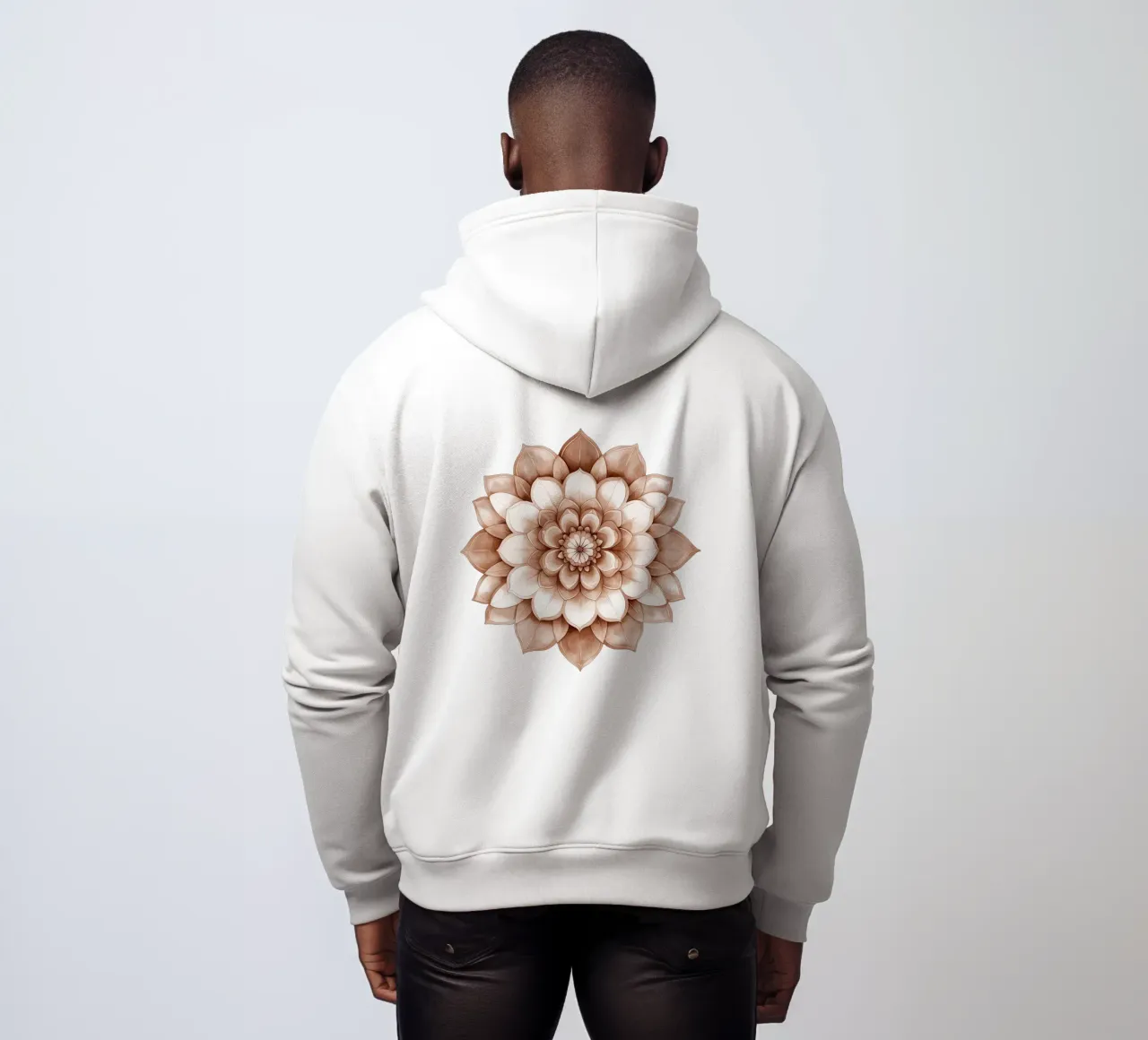 Mandala di moka ad acquerello felpa con cappuccio da Spiritual Touch