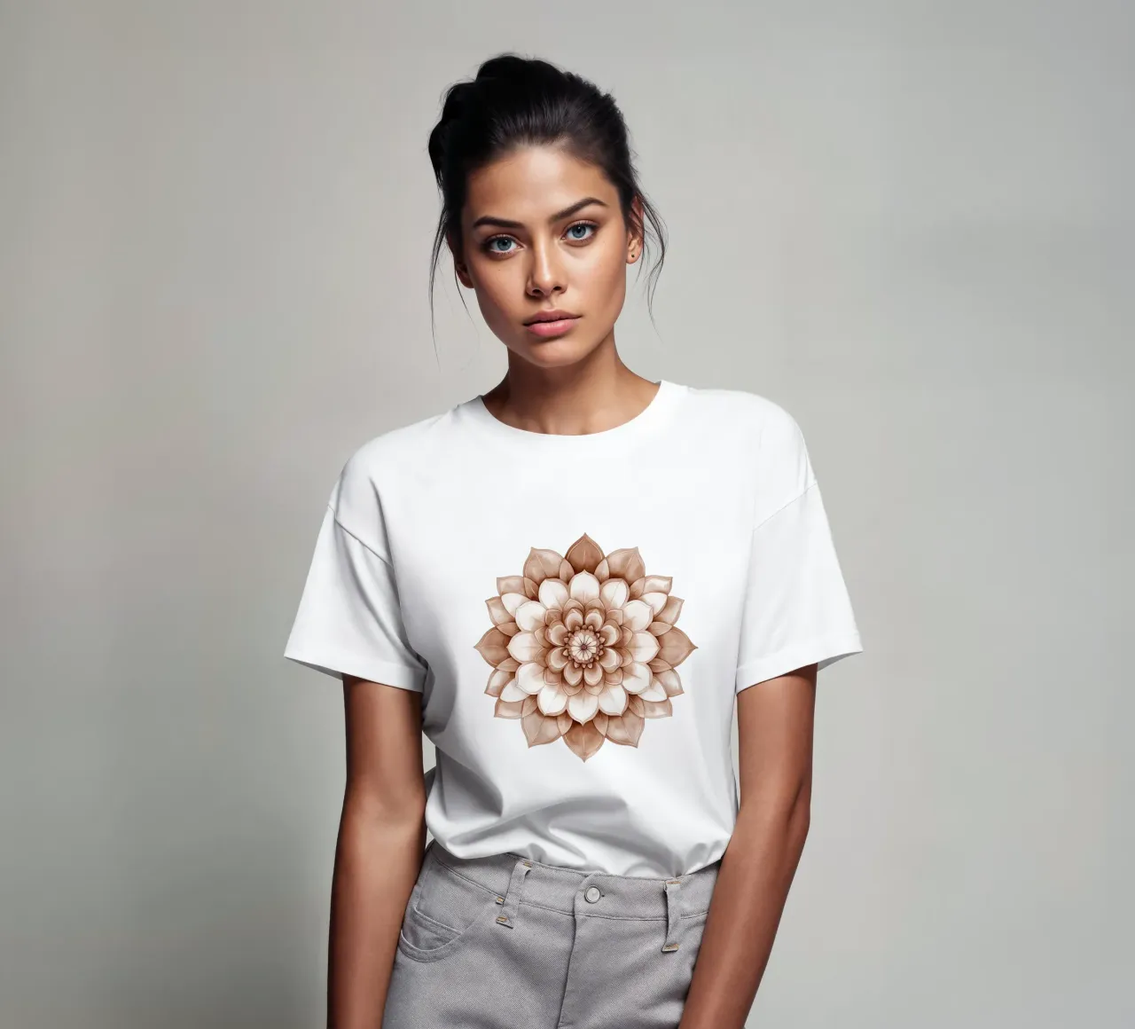 Mandala di moka ad acquerello t-shirt da Spiritual Touch
