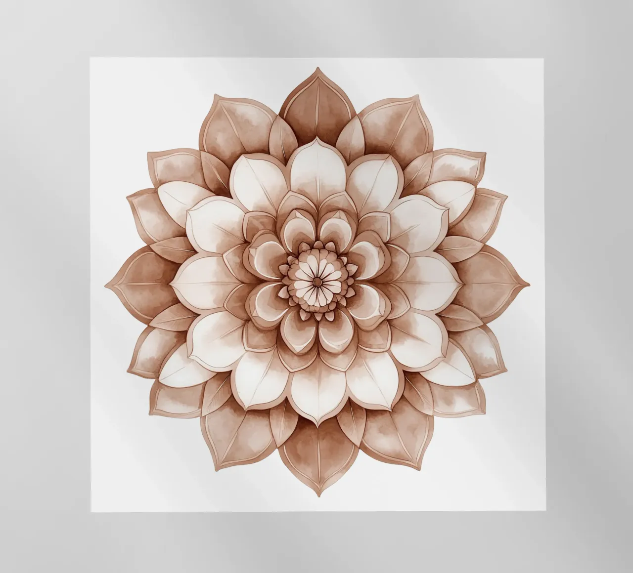 Mandala di moka ad acquerello pellicola backlit da Spiritual Touch