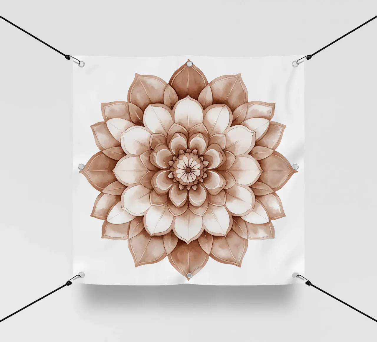 Mandala di moka ad acquerello telo in pvc da Spiritual Touch