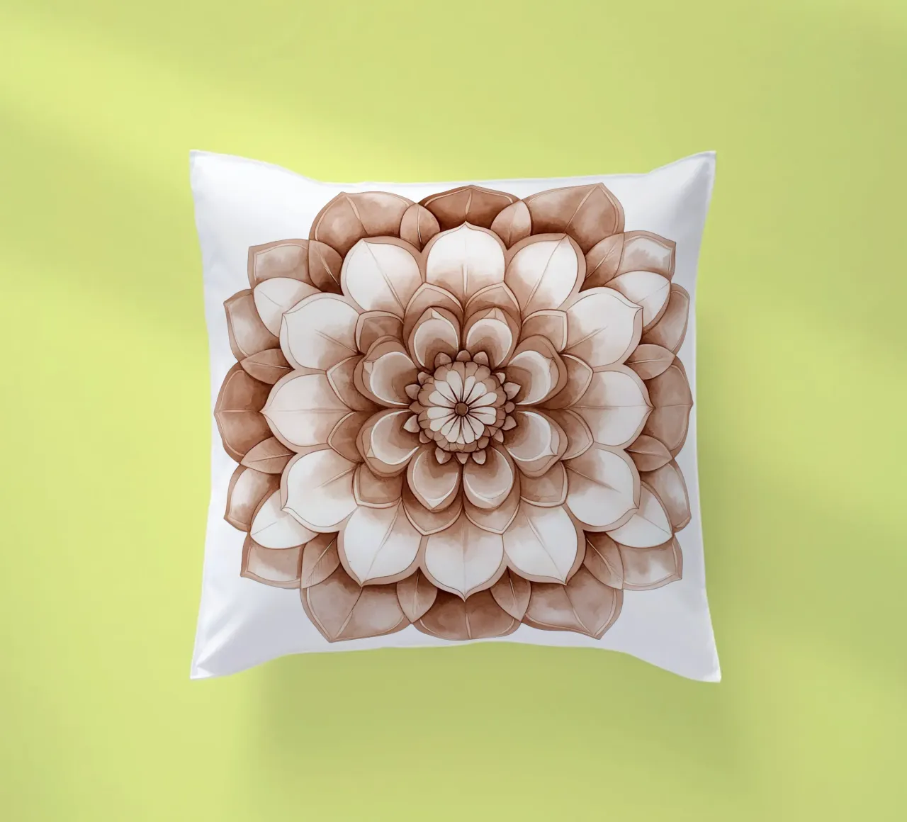 Mandala di moka ad acquerello cuscino da Spiritual Touch