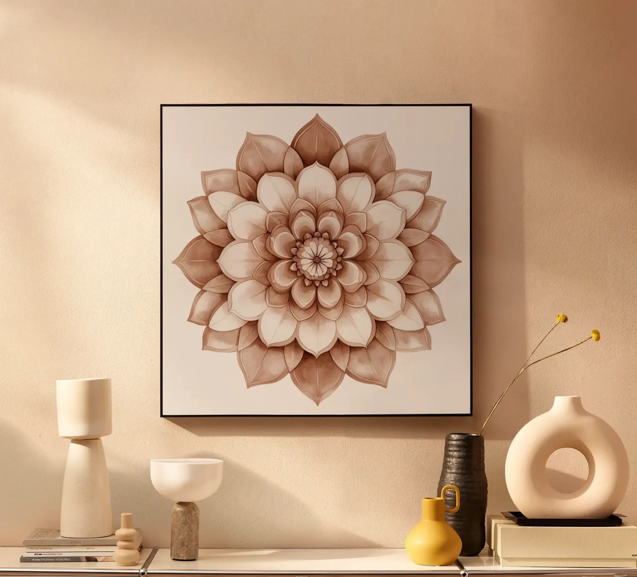 Mandala di moka ad acquerello plexiglass da Spiritual Touch