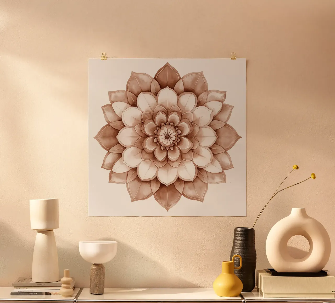Mandala di moka ad acquerello carta hahnemühle da Spiritual Touch