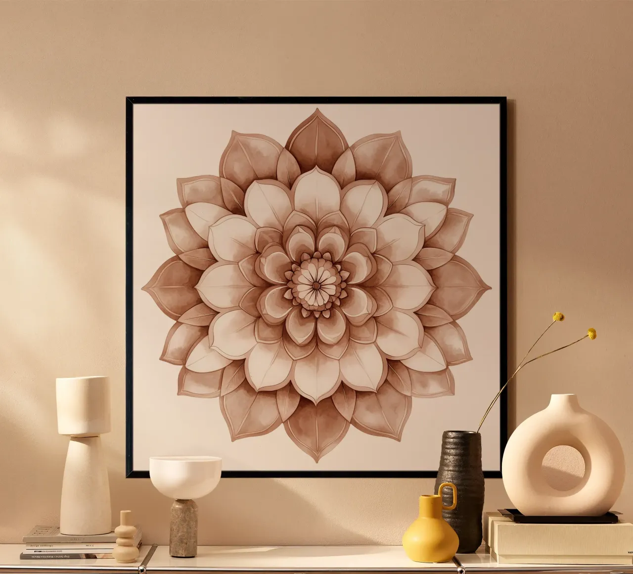 Mandala di moka ad acquerello carta hahnemühle da Spiritual Touch
