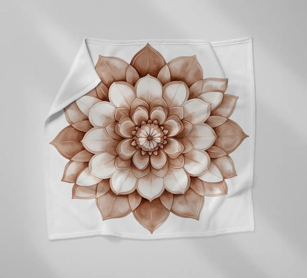 Mandala di moka ad acquerello coperta in pile da Spiritual Touch