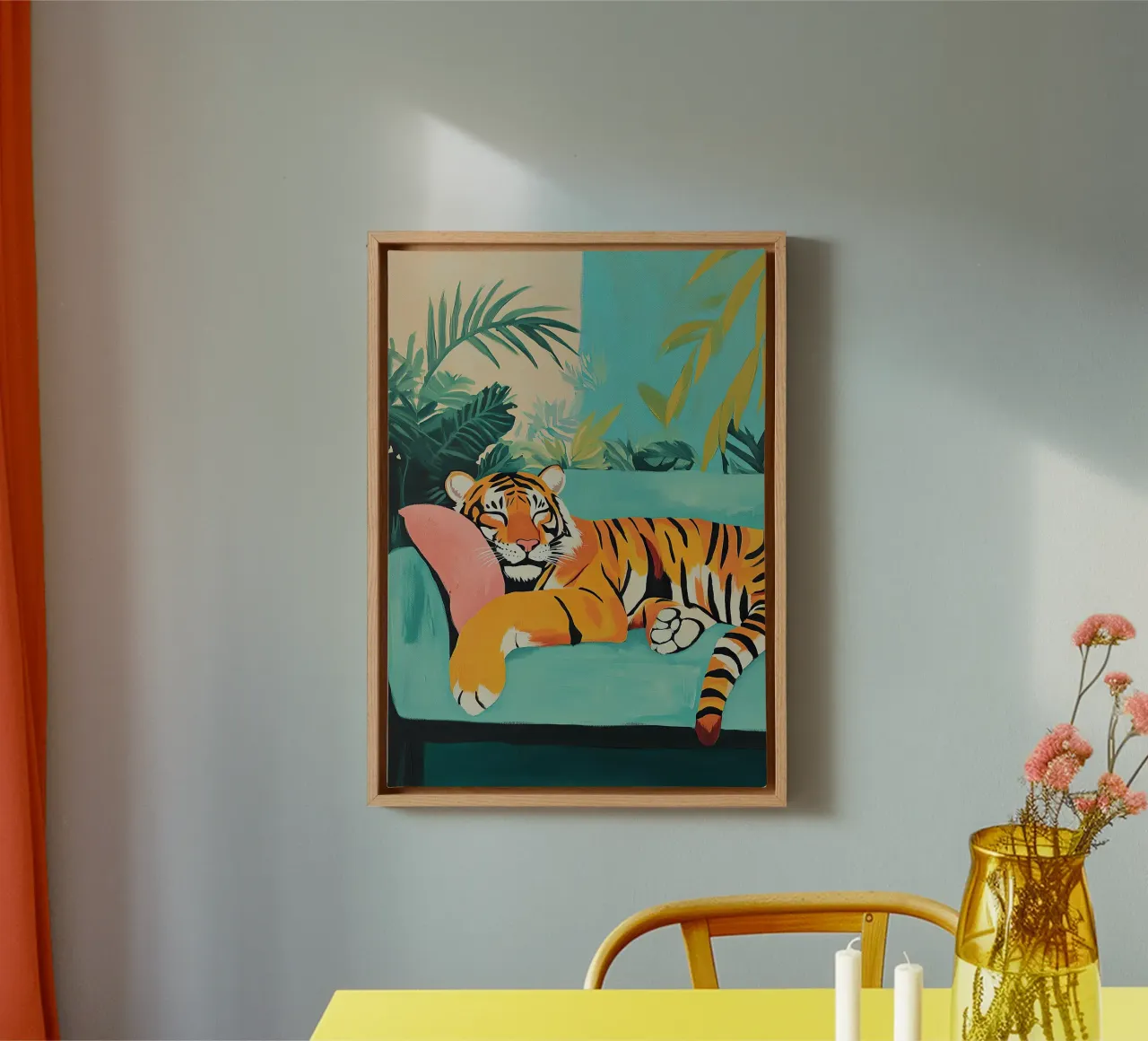 Tiger "jungle vibes" canvas by Nikis Art Studio