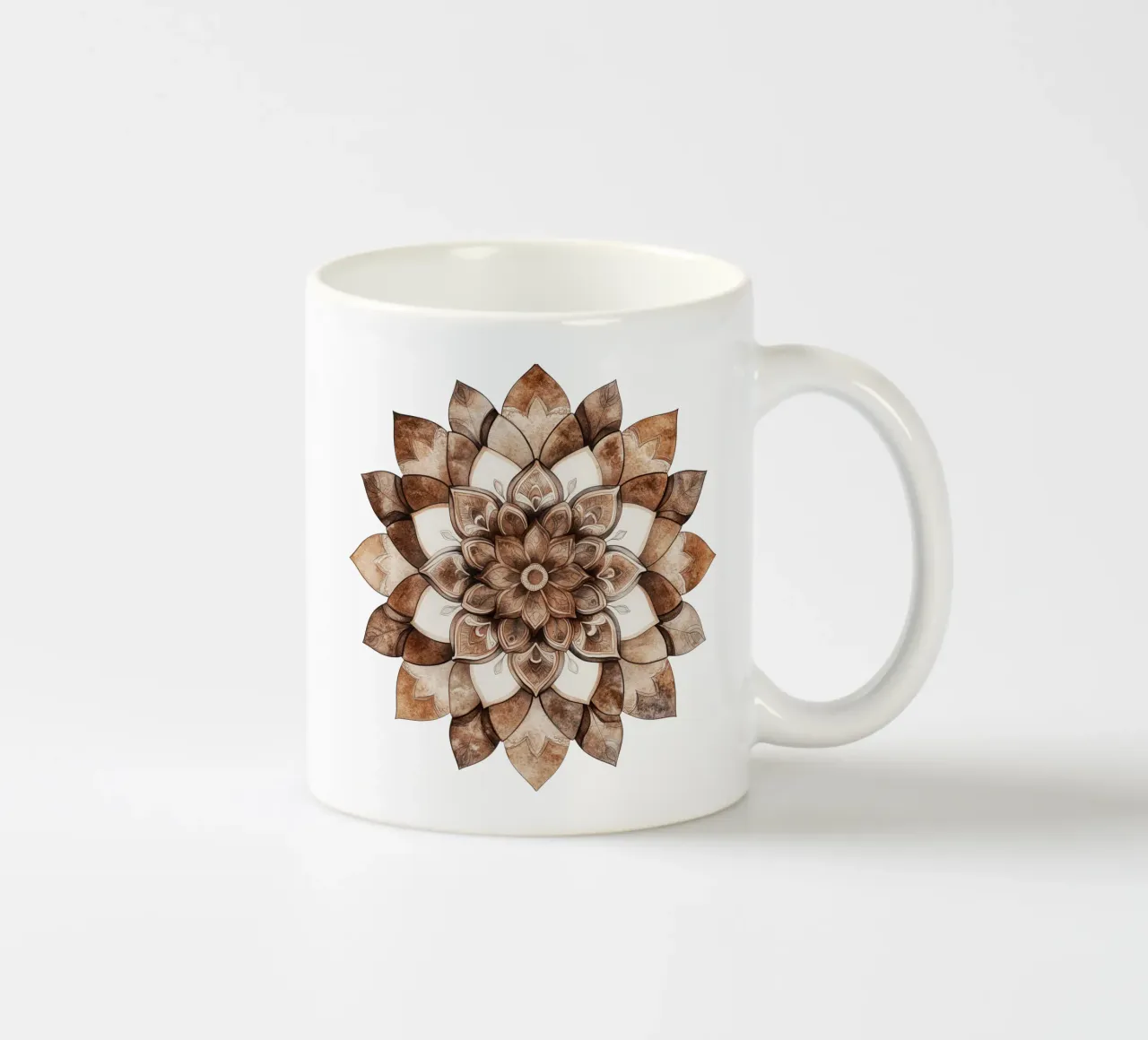 Mandala di moka ad acquerello tazza in ceramica da Spiritual Touch