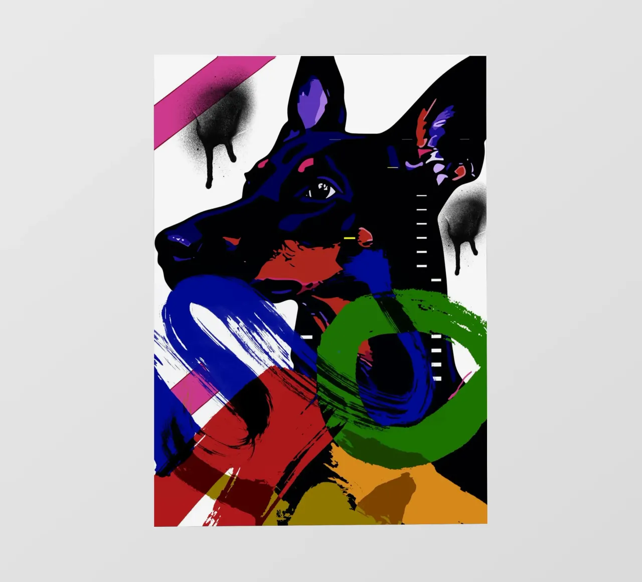 vivid depiction of a Doberman telo in pvc da ramosashop