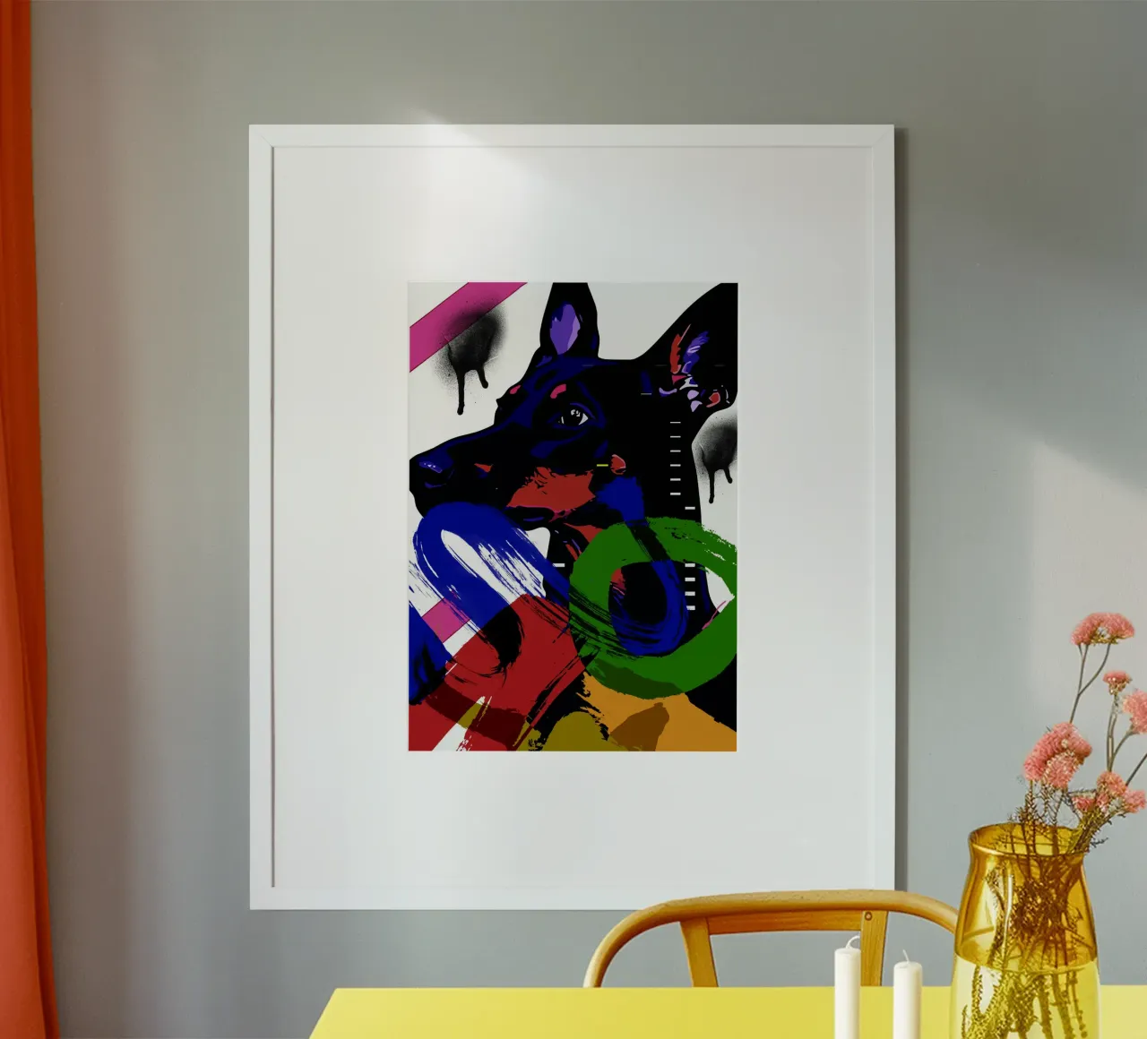 vivid depiction of a Doberman carta hahnemühle da ramosashop