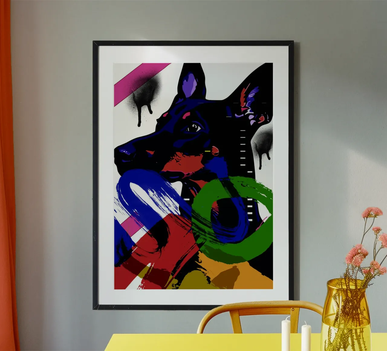 vivid depiction of a Doberman carta hahnemühle da ramosashop