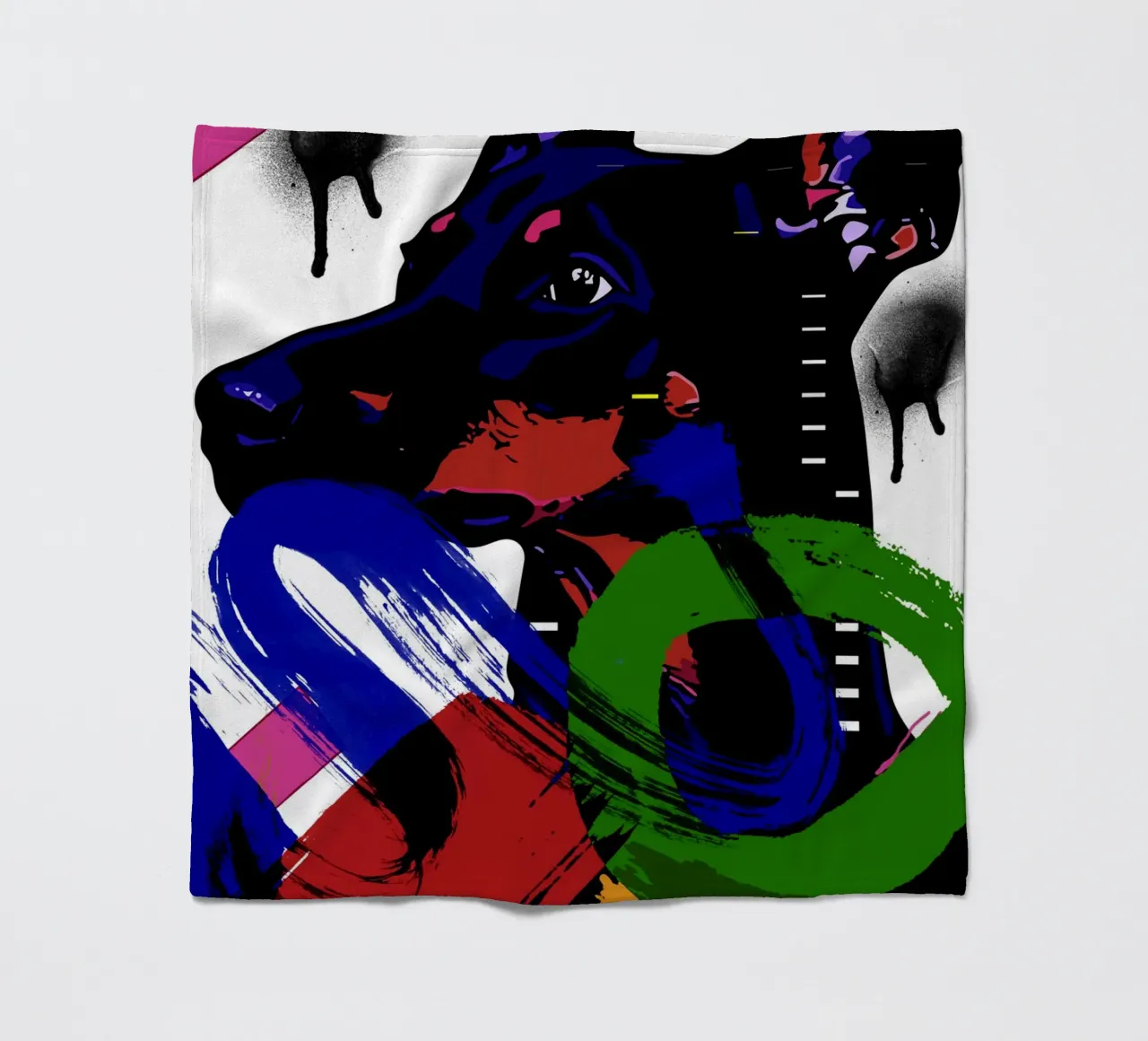 vivid depiction of a Doberman coperta in pile da ramosashop
