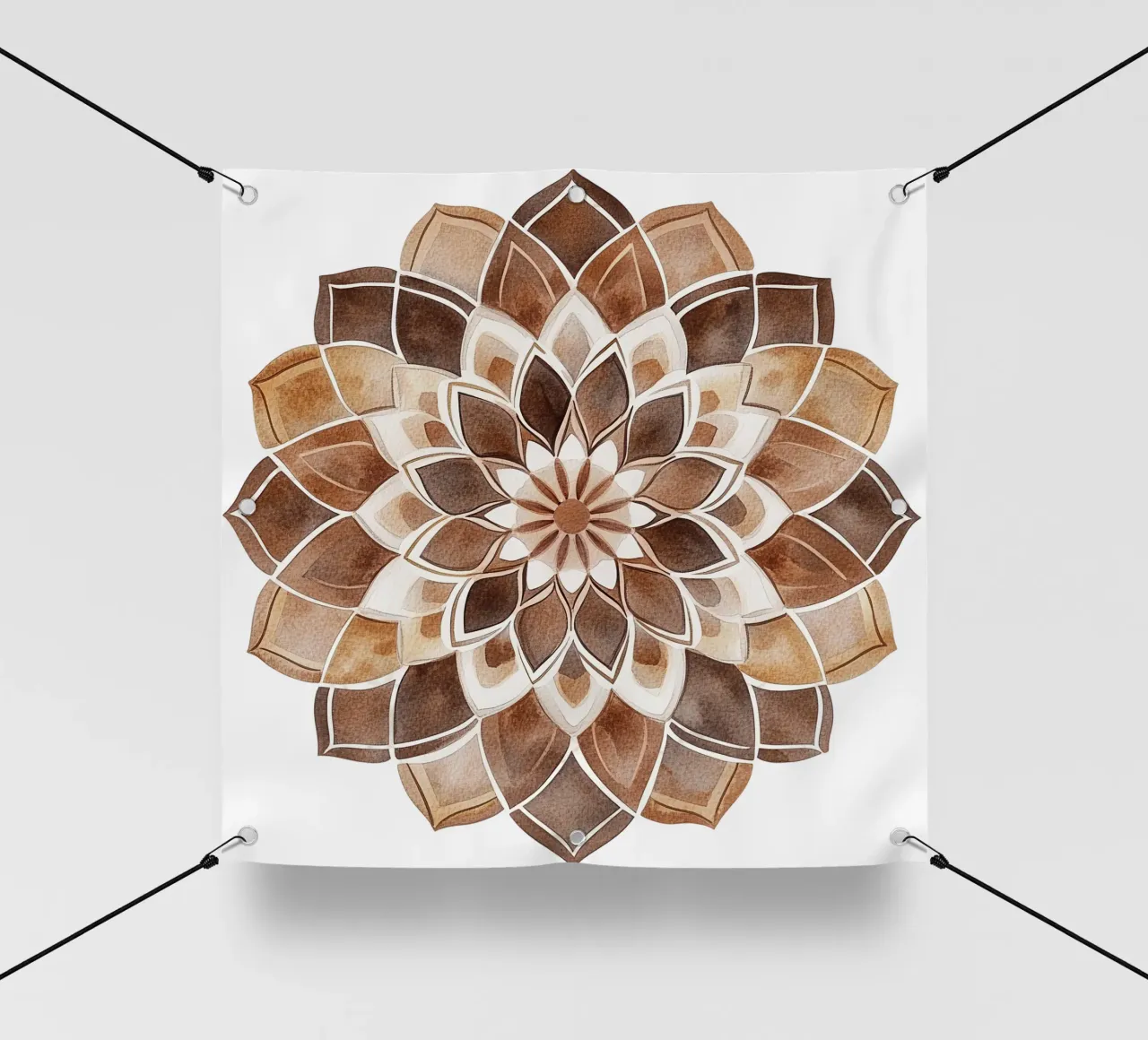 Mandala di moka ad acquerello telo in pvc da Spiritual Touch