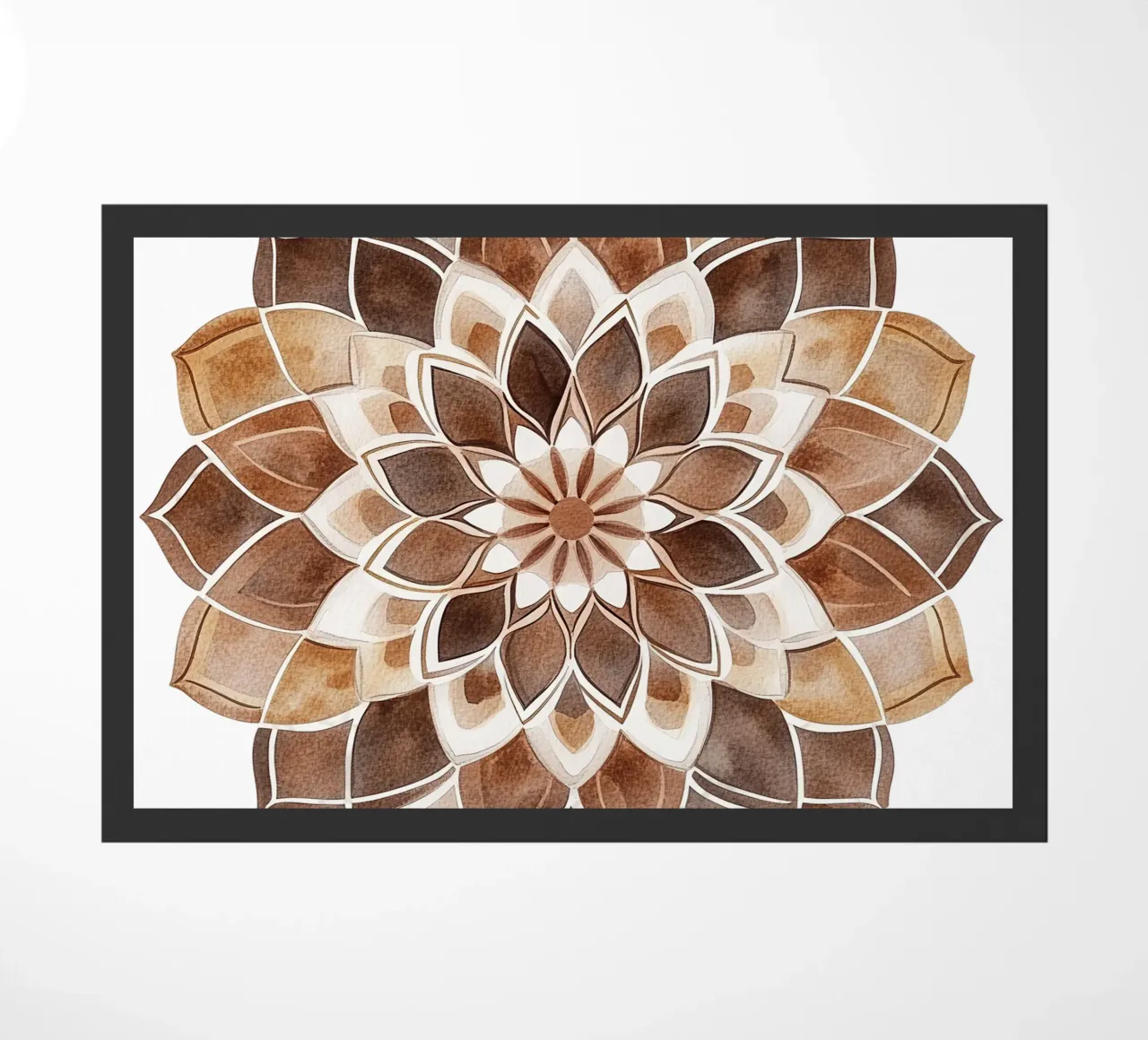 Mandala di moka ad acquerello zerbino da Spiritual Touch