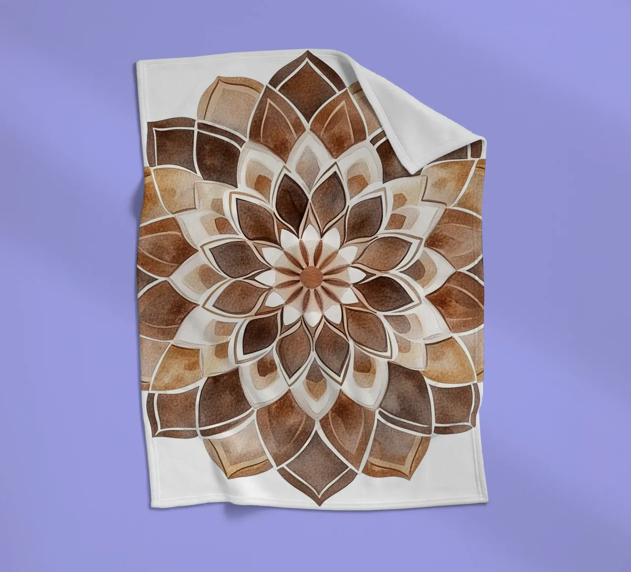 Mandala di moka ad acquerello coperta in pile da Spiritual Touch