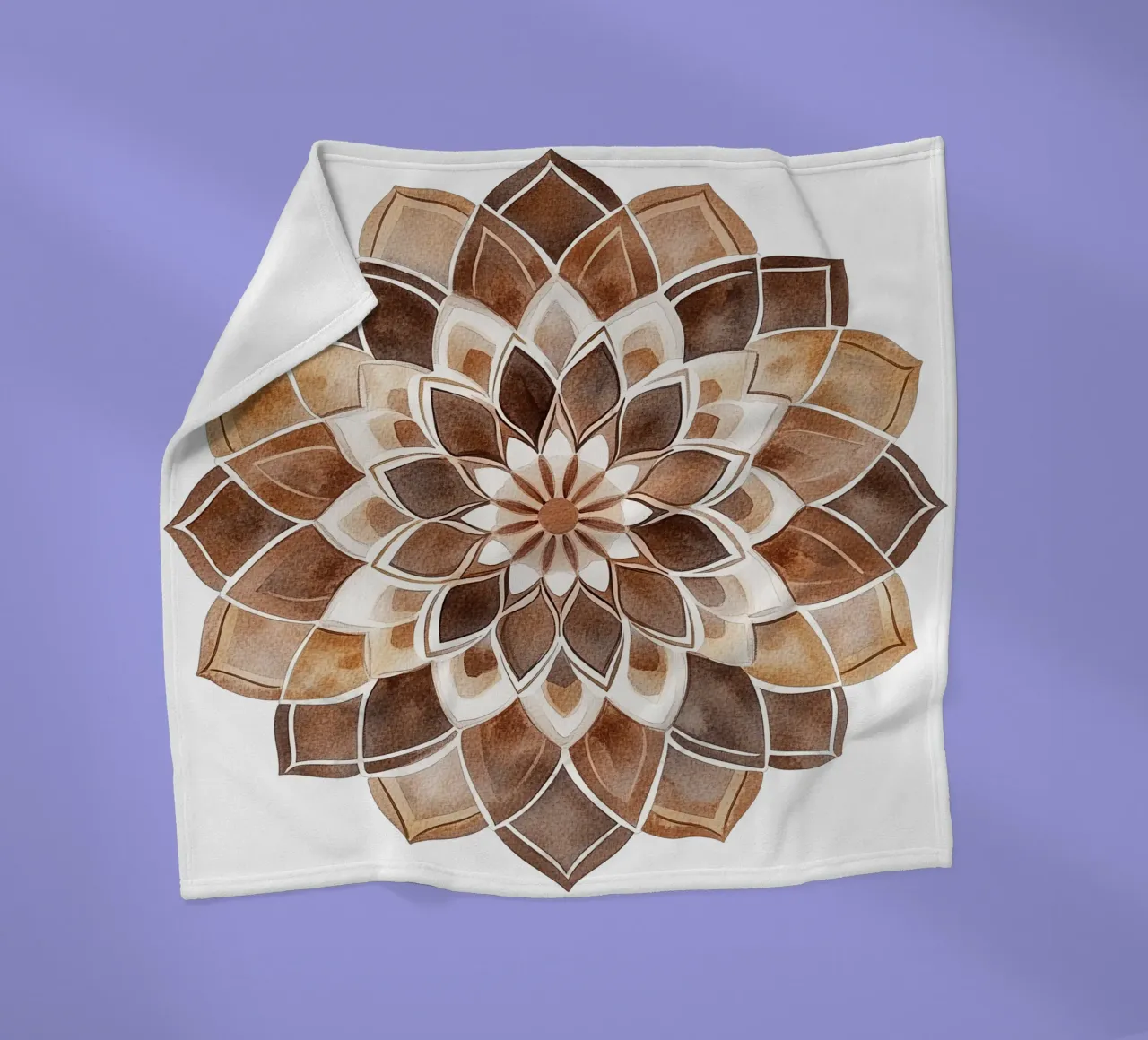 Mandala di moka ad acquerello coperta in pile da Spiritual Touch