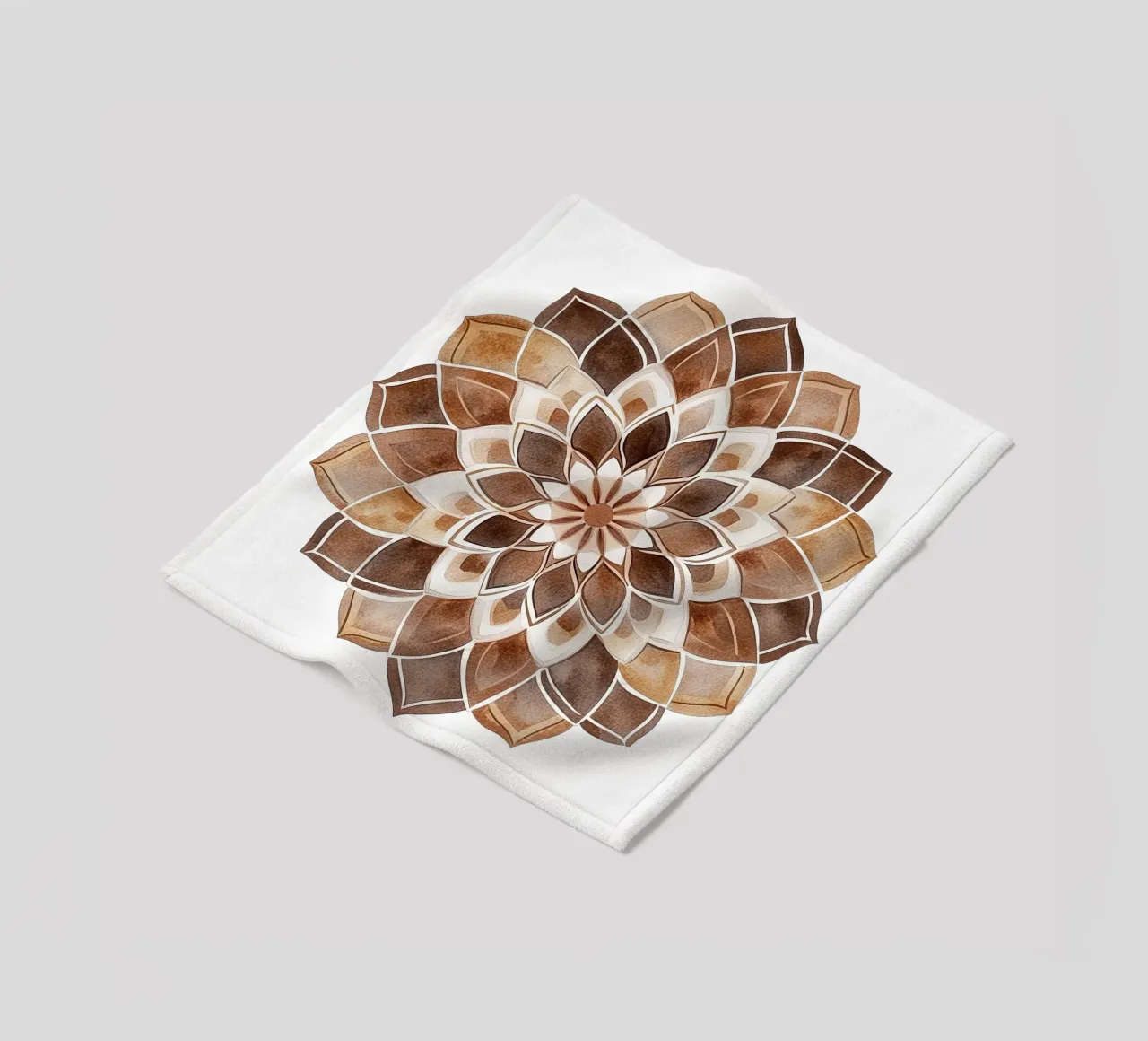 Mandala di moka ad acquerello coperta in pile da Spiritual Touch