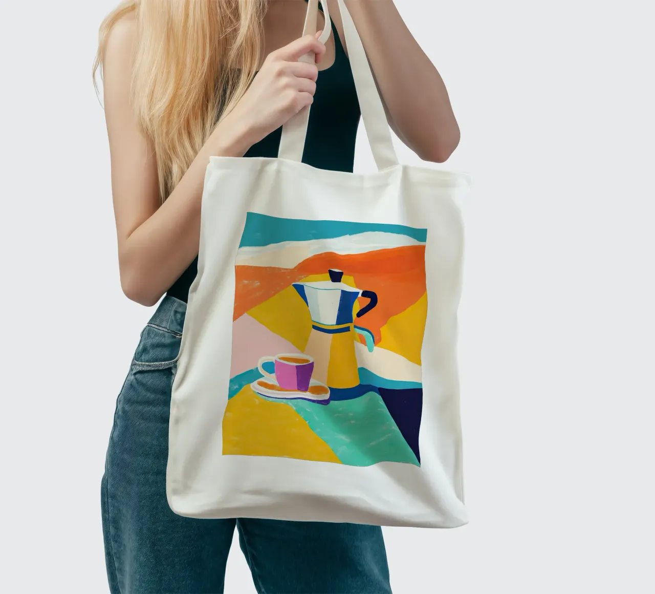 Caffè colorato borsa in juta da Nikis Art Studio